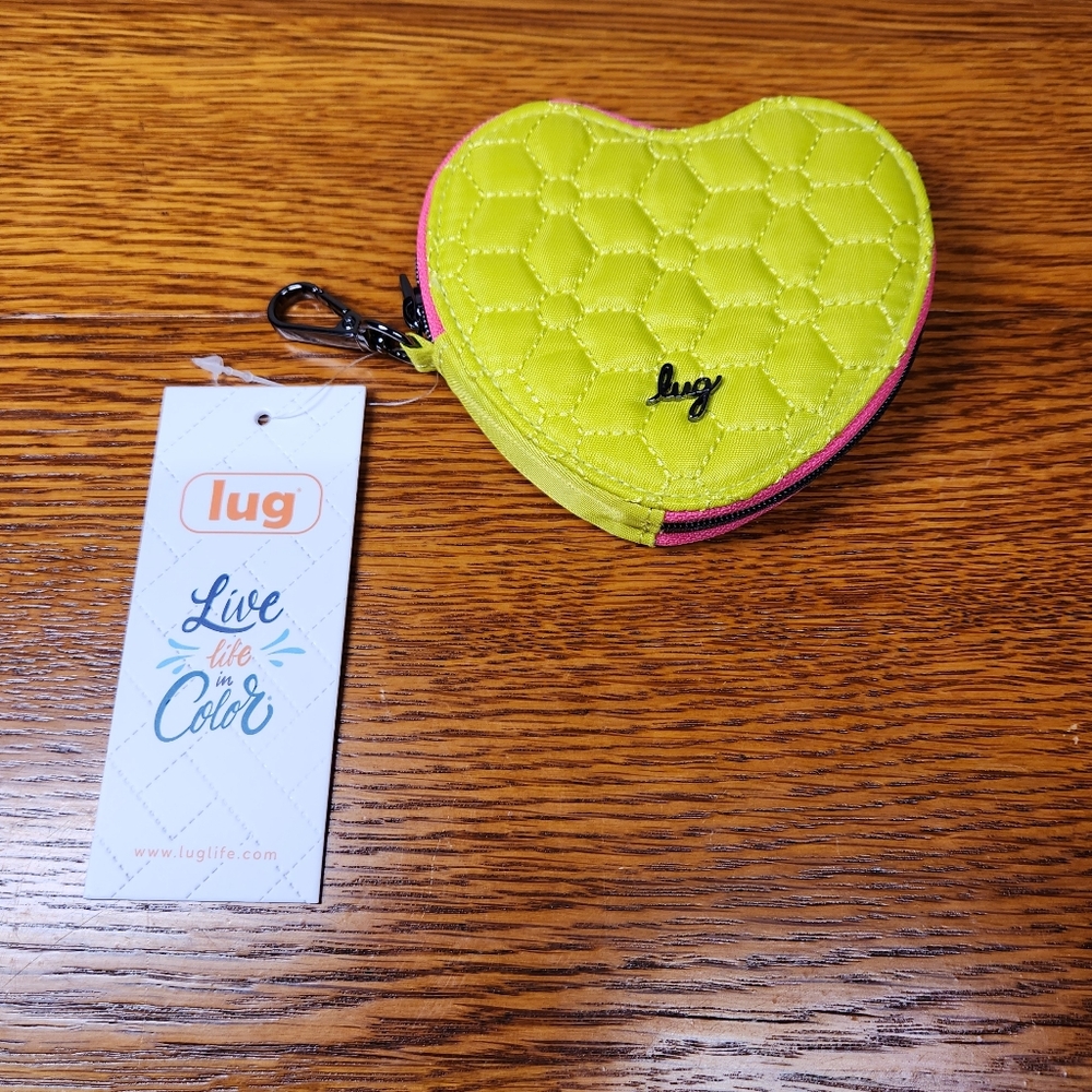 Lug Quilted Heart Coin Purse Lemon Lime
